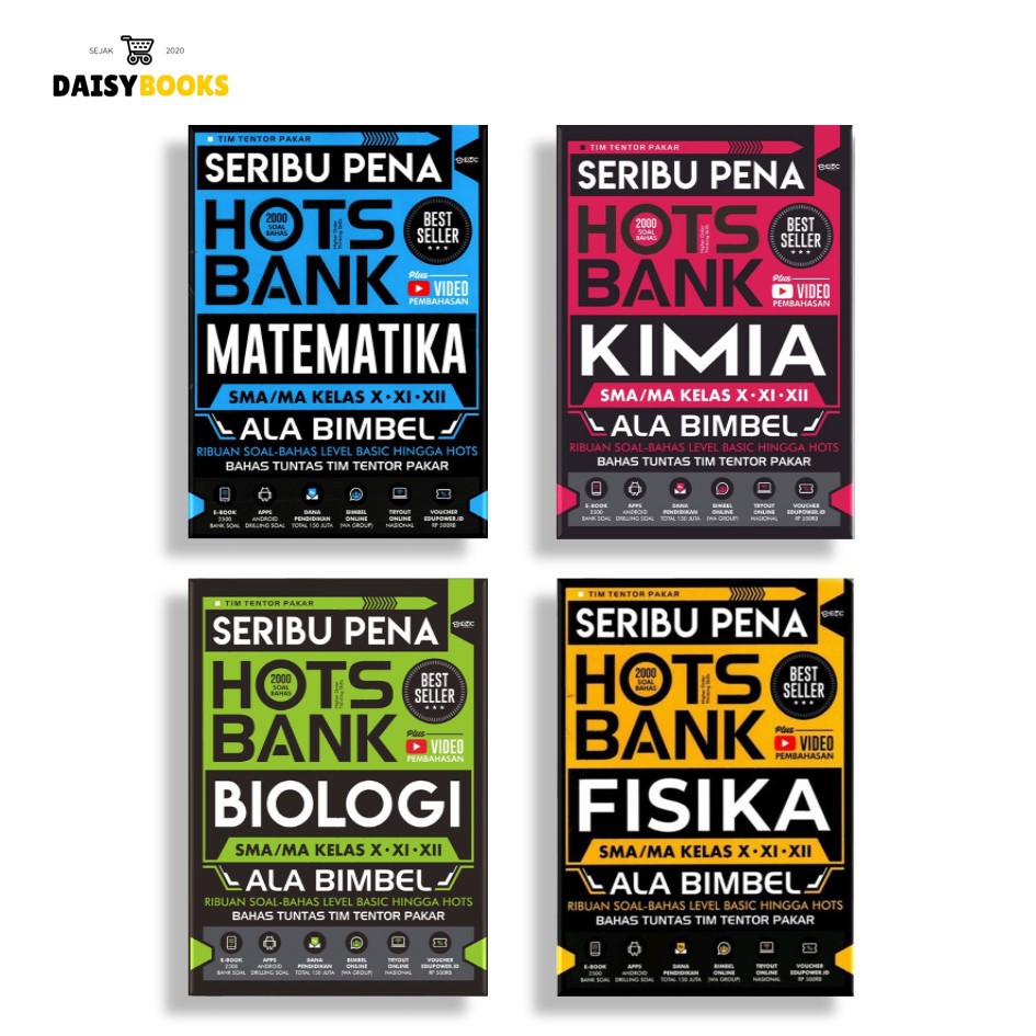 BUKU RANGKUMAN SMA/MA : SERIBU PENA HOTS BANK MATEMATIKA, KIMIA, FISIKA, BIOLOGI