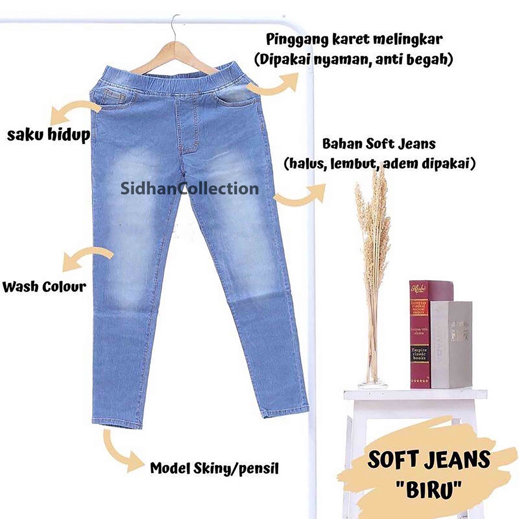 CELANA JEANS PINGGANG KARET LEJING SLIM/NGARET CELANA SOFT JEANS  CELANA LEGGING JEANS WANITA CELANA MULUR DENIM