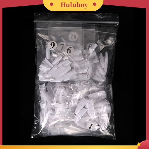 Huluboy Huluboy♡ 500pcs / Kotak Kuku Palsu Kepala Datar Mulus Ultra Tipis Transparan Tahan Lama Untuk Wanita