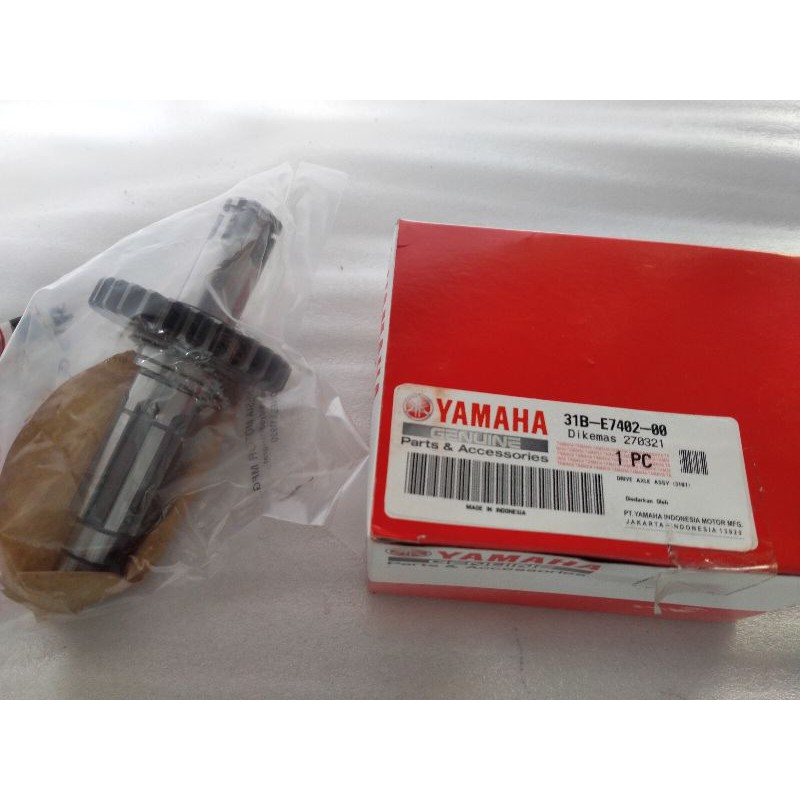 As gear depan/drive axle assy original Yamaha (30T) untuk motor Jupiterz salib (31b). 31b-e7402-00