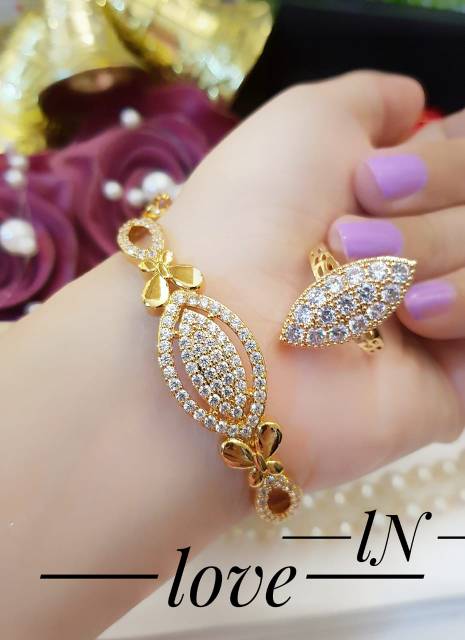 Xuping set perhiasan lapis emas 24k 0222i