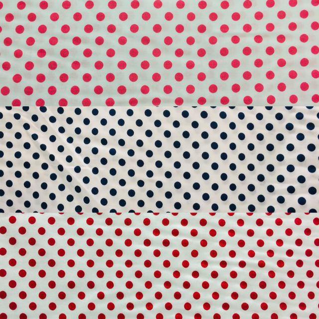 Konico Bahan Kain Sprei Katun CVC | Motif Baby Dottie / Polkadot Dasar Putih | Katun | Meteran