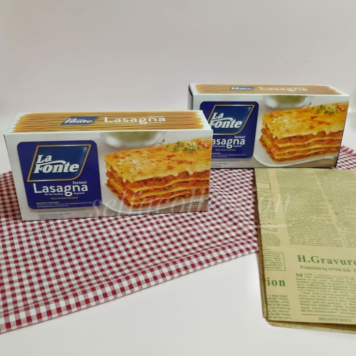 

PASTA-ANEKA- LA FONTE LASAGNA 450GRAM INSTAN - 230GR -ANEKA-PASTA.