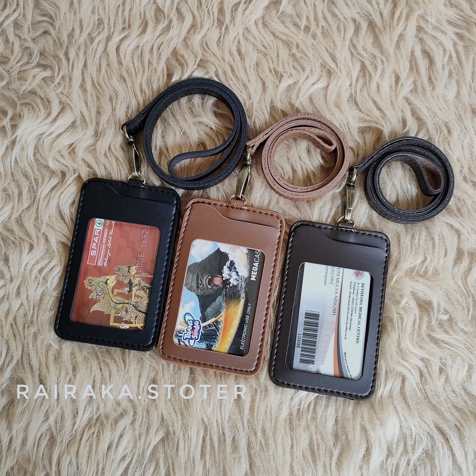 

Name Tag ID Card Holder Kulit Lanyard Harga Terjangkau Berkualitas PU Leather Lanyard