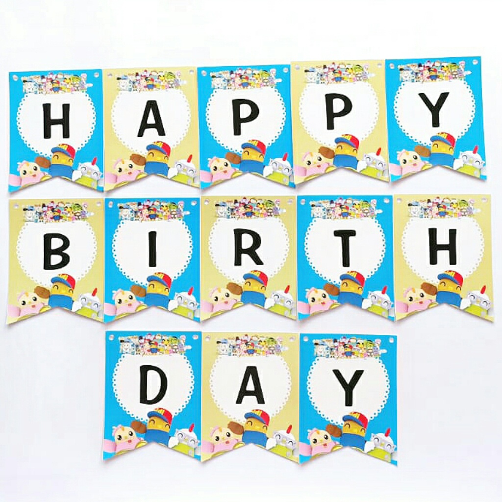 banner flag bunting flag garland flag ulang tahun karakter didi and friends didi & friends