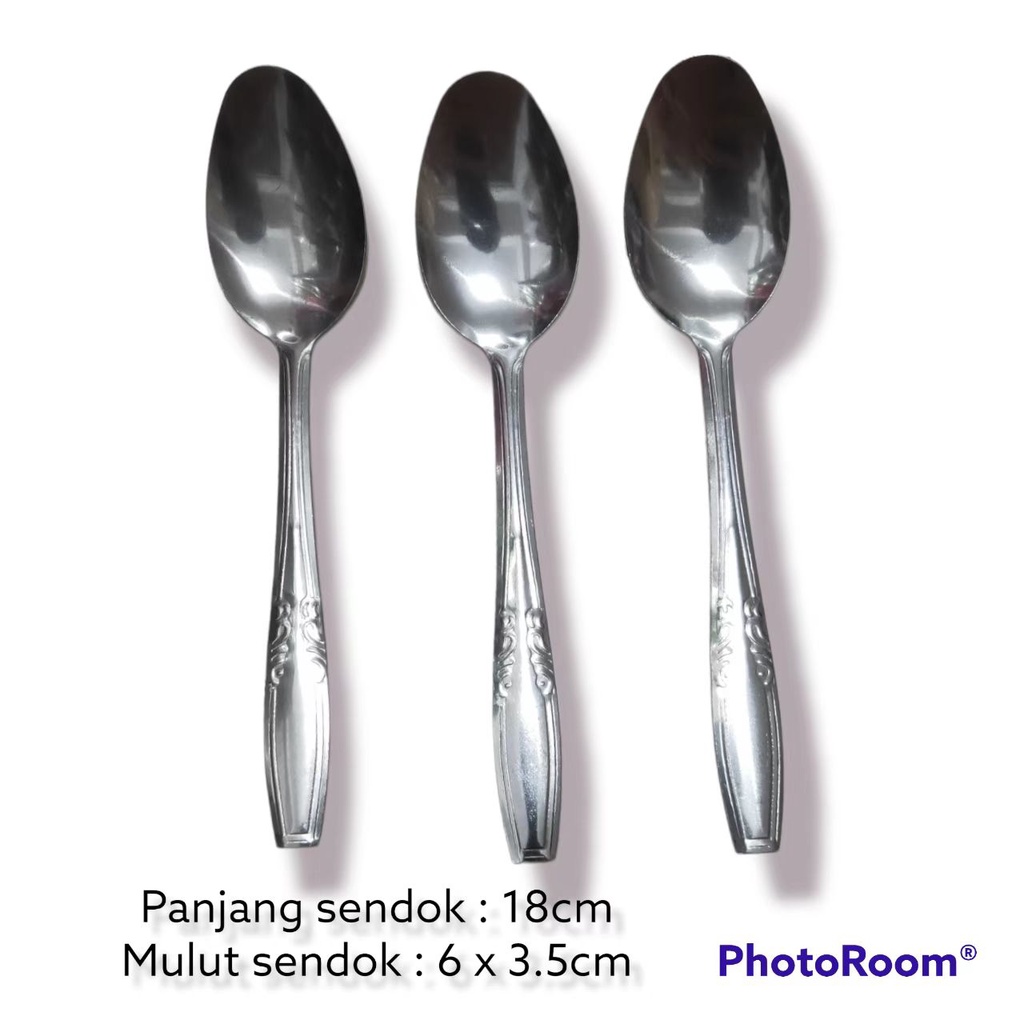 Sendok Makan Stainless alat makan panjang 18cm