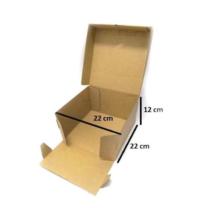 

Kotak Kardus 22x22x12 Cake Box - Murah Die Cut Kotak Kue. Hampers Aksesoris Packing Kue Roti Bolu Tart Olshop Box