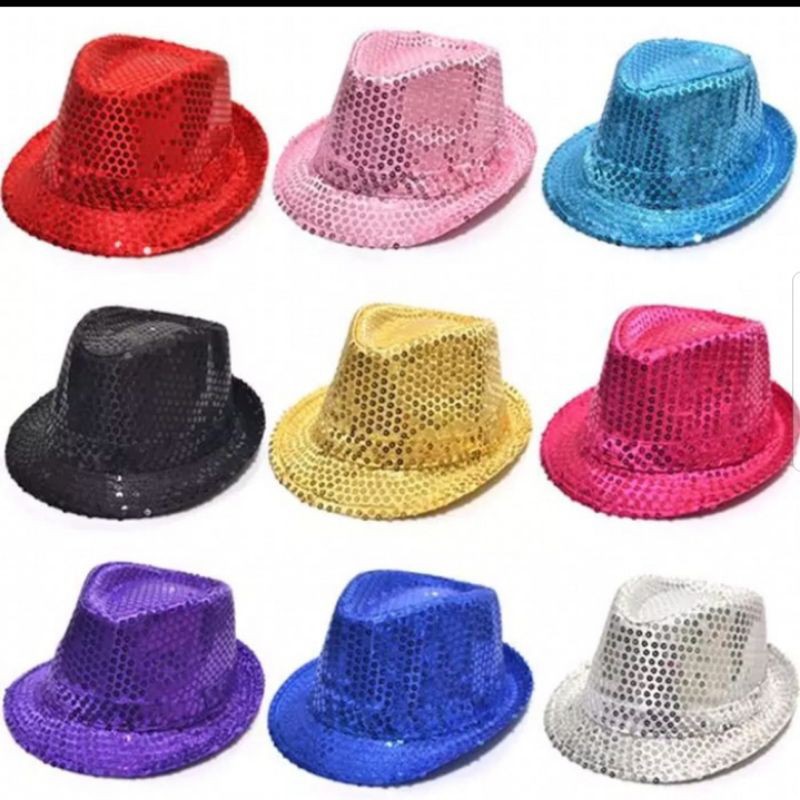 Topi Fedora Payet- Topi Fashion-Topi Pesta