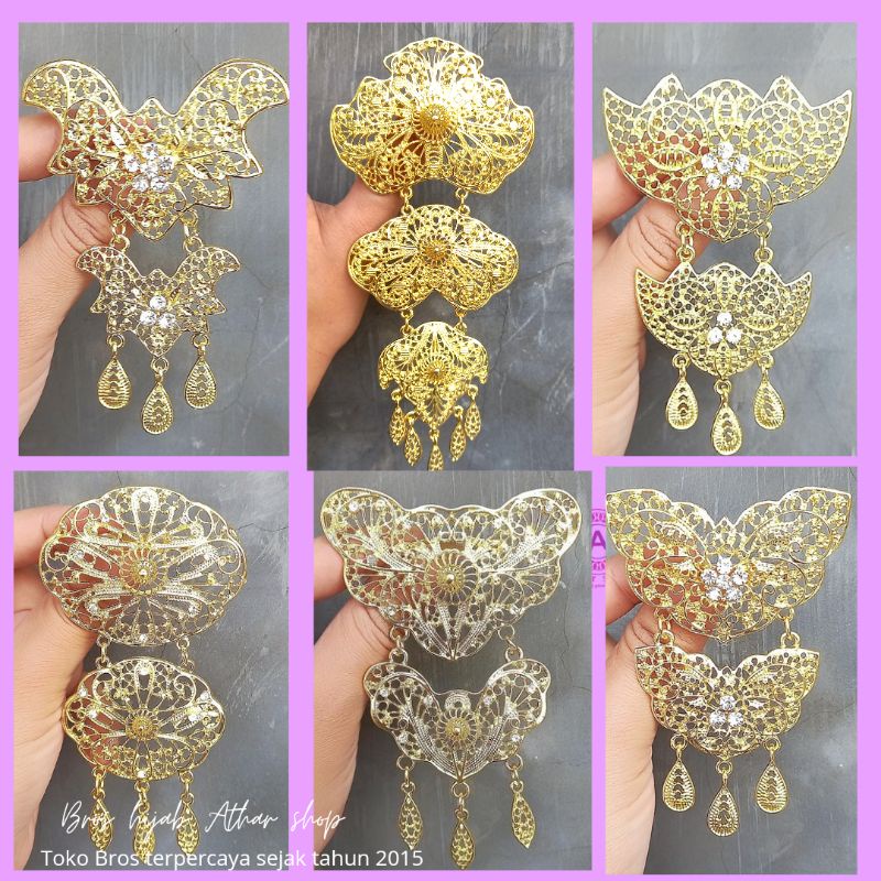 Bros kebaya kutubaru 2 susun /bros kutu baru 2 susun