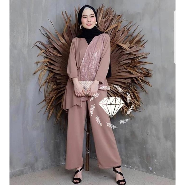 LIBRIANSHOP_Baju Setelan Wanita Dewasa Import Kekinian Terbaru 2020 Set Tunik Dreamer Bhn Moscrepe