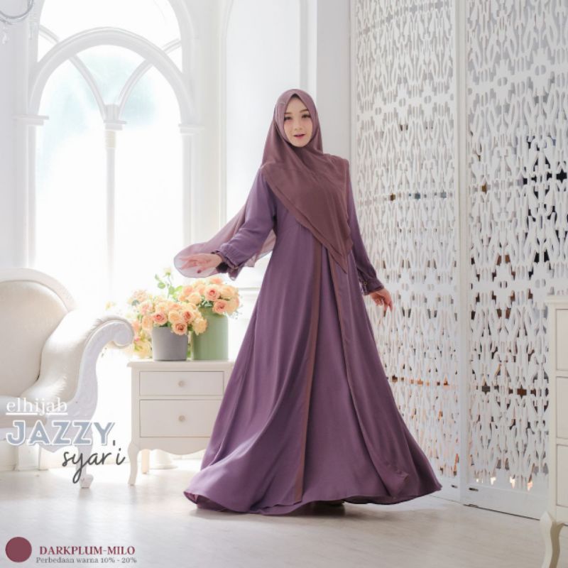 JAZZY SET SYARI DARKPLUM-MILO BY ELHIJAB