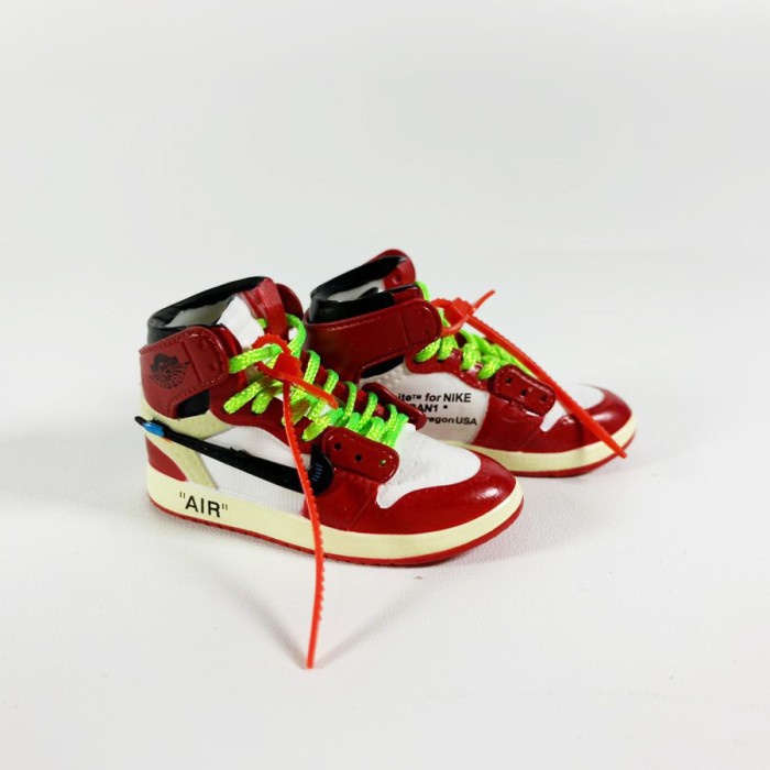 AIR JORDAN 1 AJ1 OFF-WHITE CHICAGO GREEN ROPE 3D SNEAKERS KEYCHAIN GANTUNGAN KUNCI