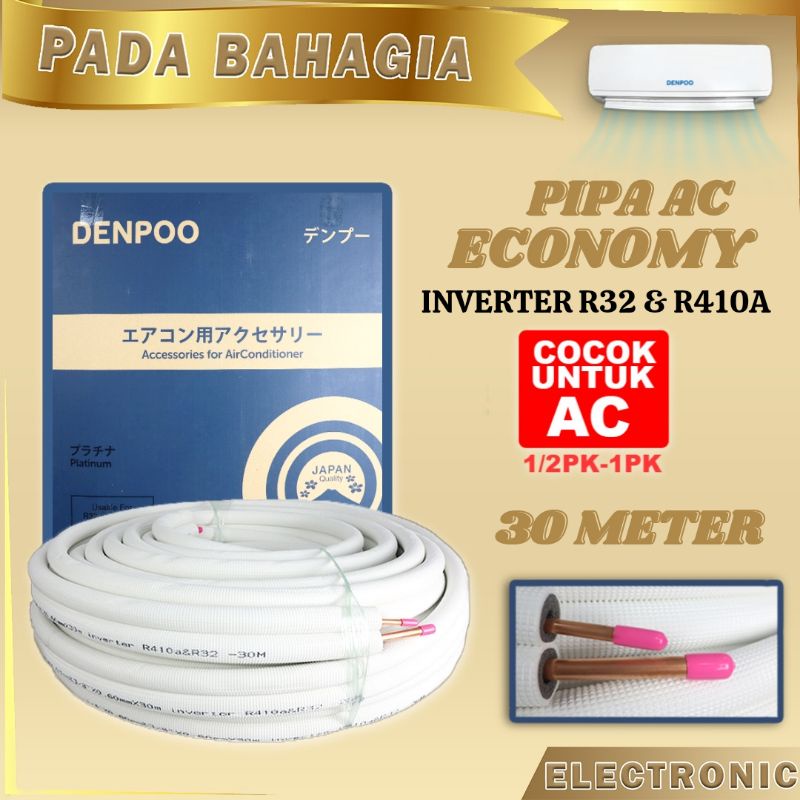 PIPA AC DENPOO ECONOMY 1/2 - 1 PK (30 M /1 ROL) COCOK UNTUK SEMUA MERK AC