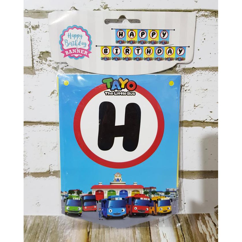 Bunting Flag Happy Birthday Tayo/ Banner Tayo/Perlengkapan Ulang Tahun
