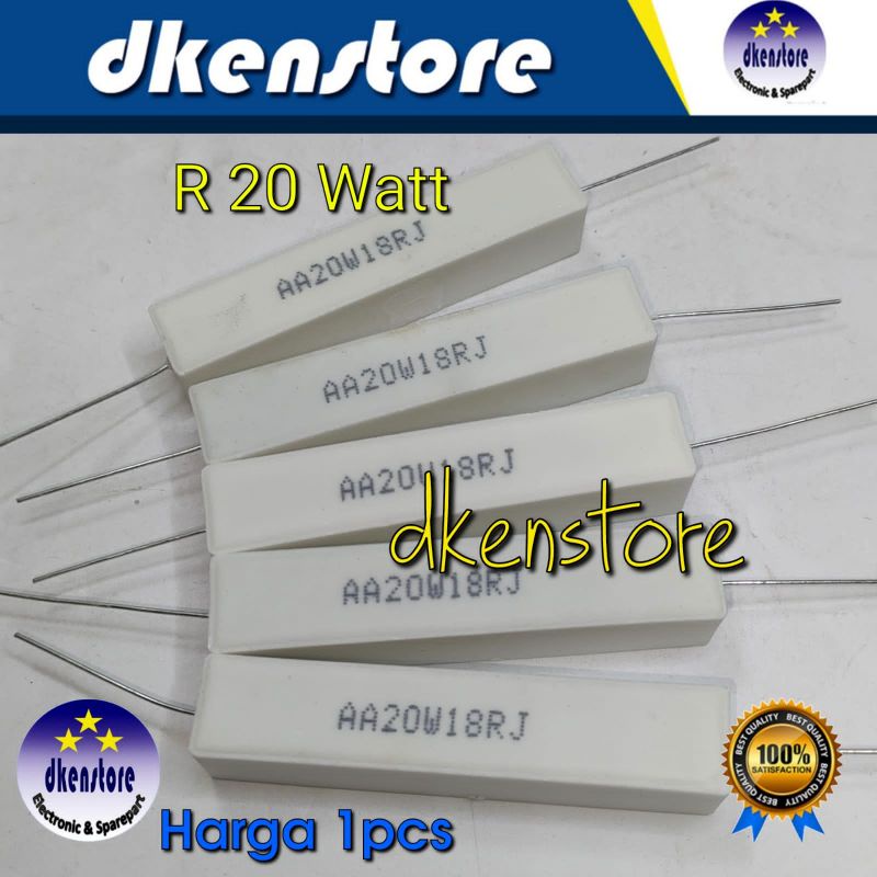 Resistor 20 watt R20W ukuran variasi