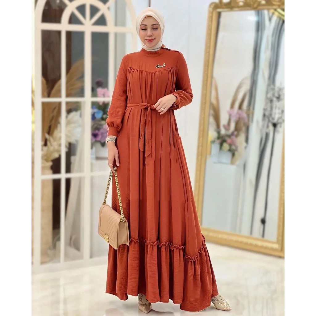 AUDRY DRESS BC BAHAN  CRINKLE LD 110 XL GAMIS LEBARAN CRINKLE AIRFLOW GAMIS LEBARAN 2023 MODEL GAMIS TERBARU DRESS SIMPLE ELEGANT