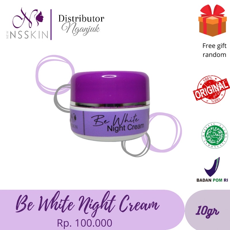 (FREE GIFT BISA COD) BE WHITE NIGHT CREAM NS SKINCARE NEW NSSKIN CREAM BPOM VIRAL