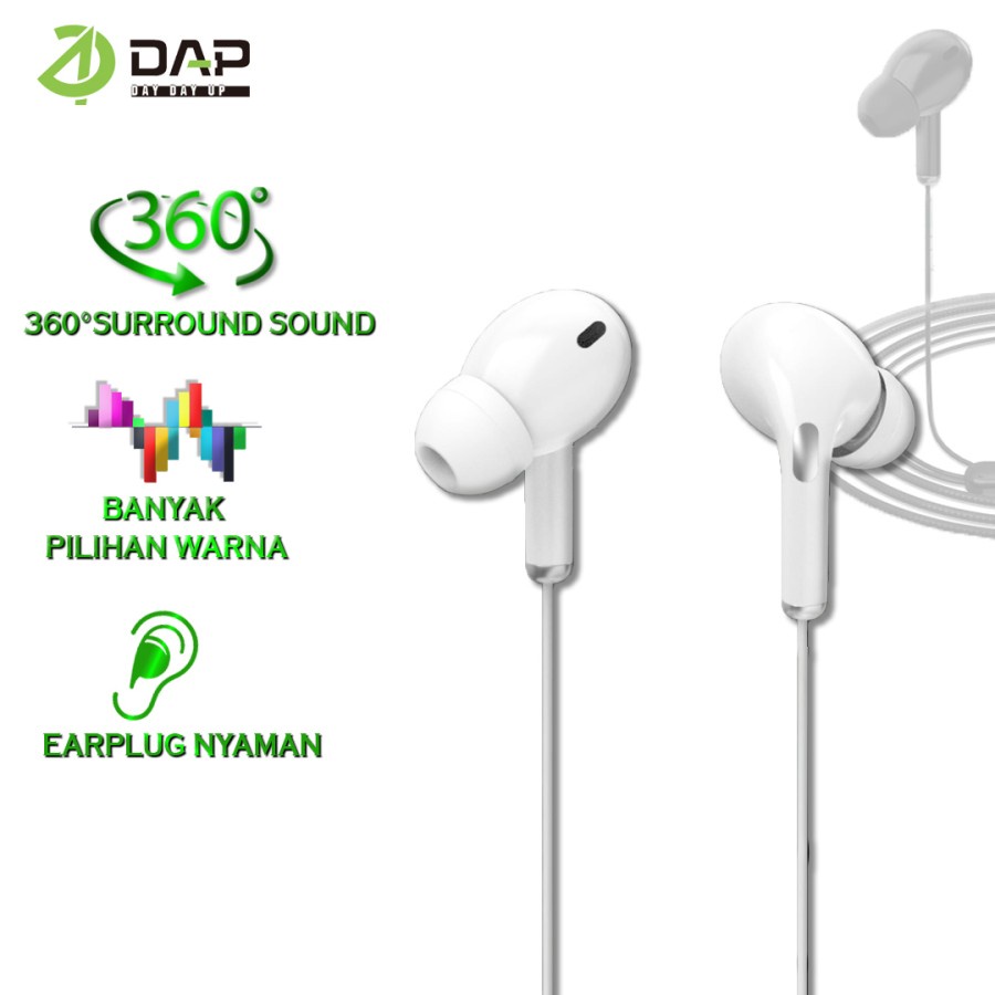 Headset DAP DH-F6 Earphone Stereo Compatible With All 3.5mm Jack Devic