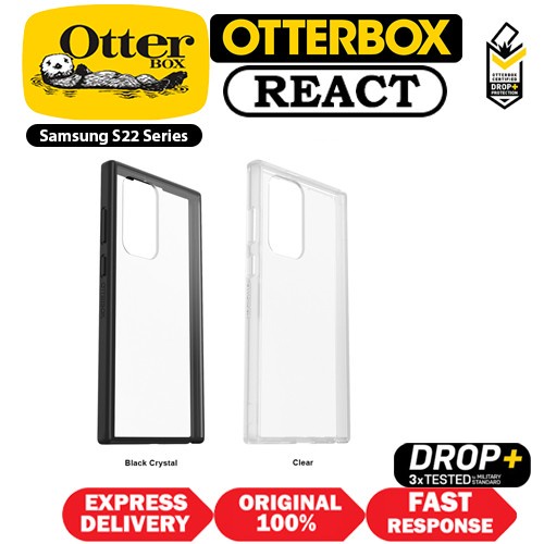 Original Case Samsung S22 Ultra Plus OTTERBOX REACT Ultra Slim Casing - Clear, S22 Plus