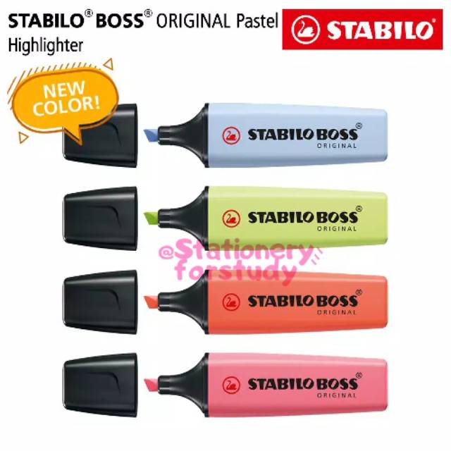 

STABILO Set 4 - BOSS Pastel Edition New Colors / Highlighter Original 4 pcs / Marker and Pen