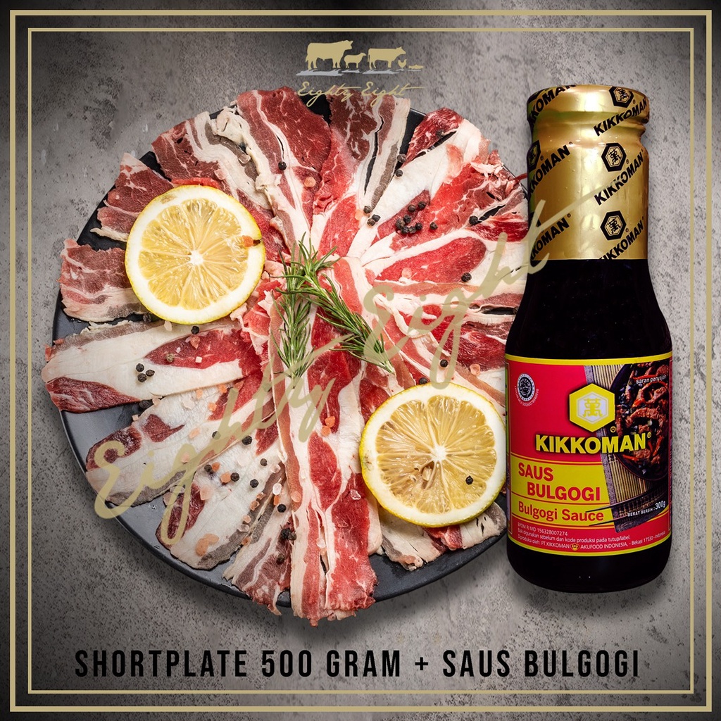 

PAKET SHORTPLATE BEEF SLICE 500GR + KIKKOMAN BULGOGI SAUCE 300ML