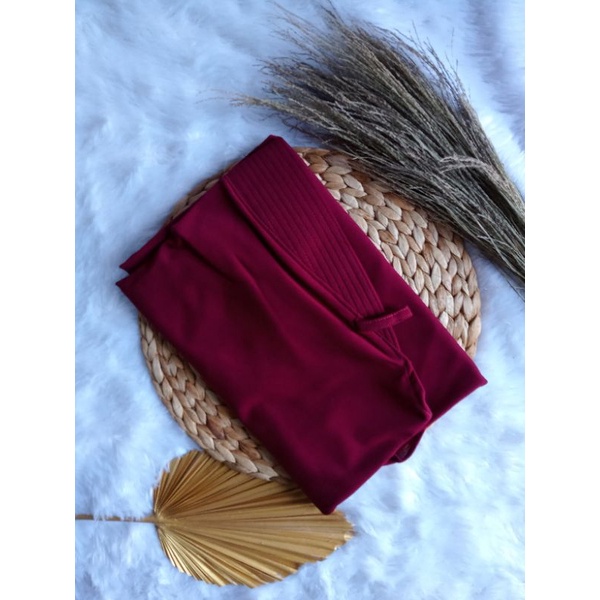 (AL-DHANS BERGO PED) HIJAB INSTAN BERGO PAD - JILBAB BERGO AD - JERSEY IRISH-Maroon