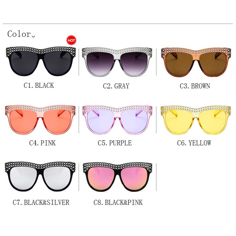 2022 Kacamata Hitam Wanita Hias Berlian Gaya Eropa Amerika Untuk Pesta