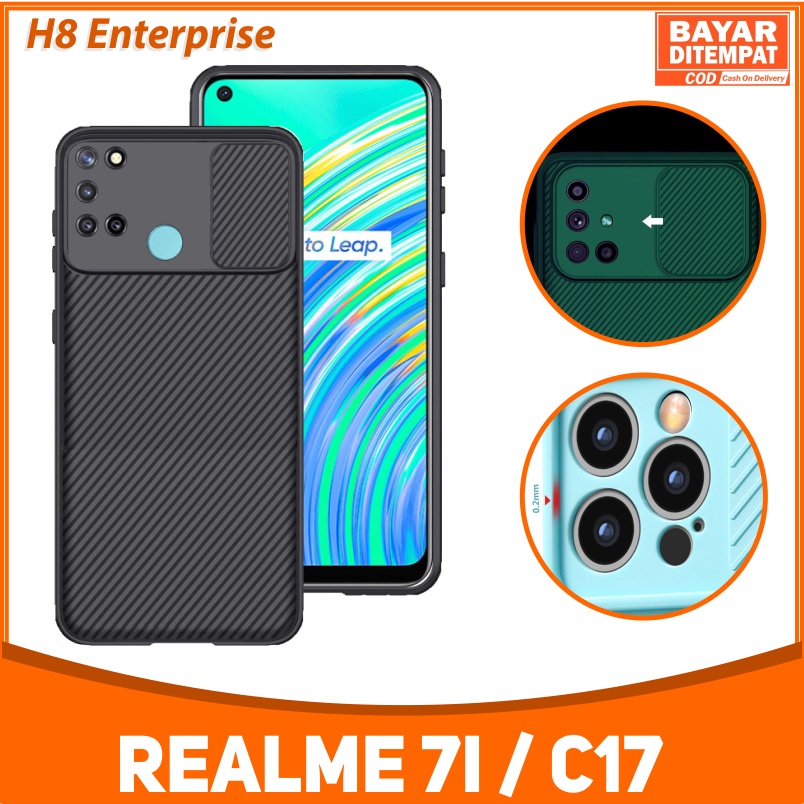 Case Realme C17 7i Slide cover square pust pull with Cam Shield PC Slide Melindungi Kamera Privasi Penutup Belakang