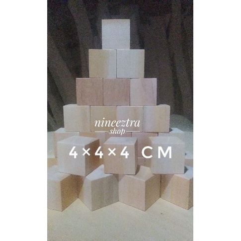 BALOK KUBUS KAYU DADU KUBUS CUBE KAYU MAHONI 4×4×4 CM BALOK EDUKASI KUBUS RUBIK