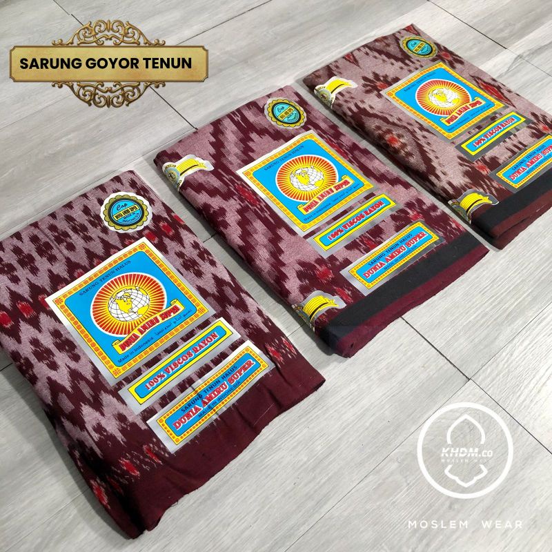 Sarung Goyor Tenun ATBM Botol Amiru kualitas Super | Merah Maroon