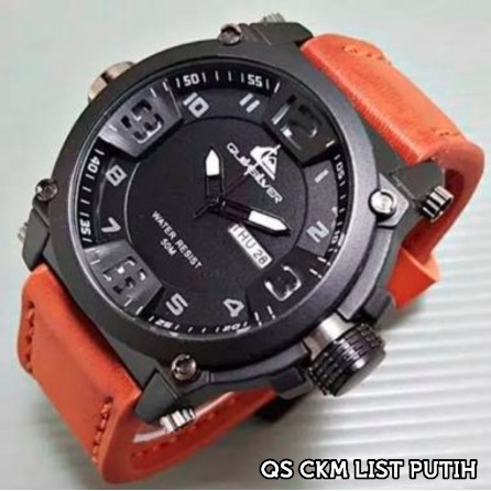 BAJ JAM TANGAN Quicksilver Tanggal Hari Kulit  QS001  JAM TANGAN MURAH JAM TANGAN PRIA