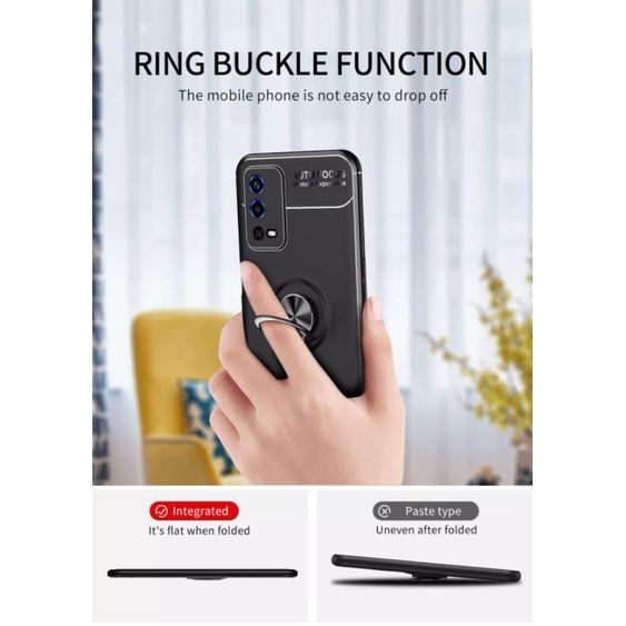 OPPO A16 / A55  / A36 A76 A96 4G 5G - CASE CASING SOFTCASE SOFT CASE AUTOFOCUS RINGSTAND ORIGINAL