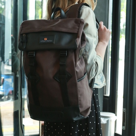 SKY SCRAPPER BROWN |ManNeedMe x URBAN| Tas Ransel Pria Tas Wanita Backpack ORIGINAL