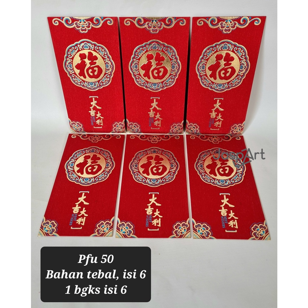 ANGPAO IMLEK PANJANG FUK FU ANGPAO MURAH ANGPAO FUK PREMIUM ISI 6 GLITTER