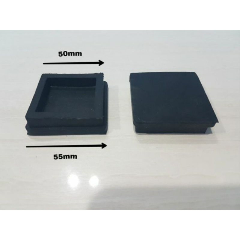 Alas Kaki Anti Slip KARET KOTAK Kursi Meja 50 x 50mm Tutup Pipa Hollow