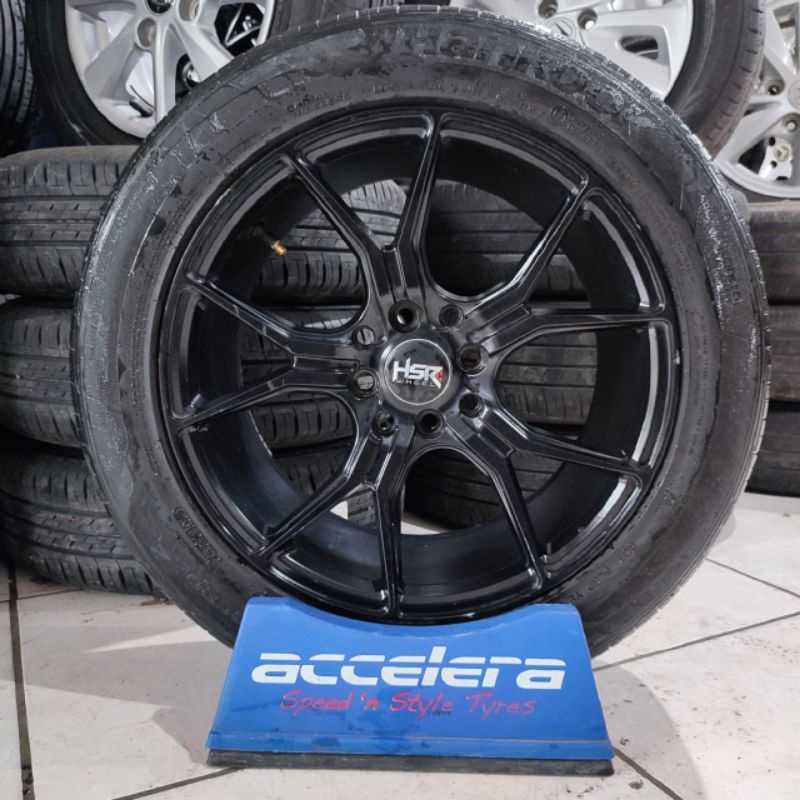 velg mobil second racing hsr voodoo ring 16 pcd 4x100 4x114 hitam sama ban 205 55 16 hankook avanza