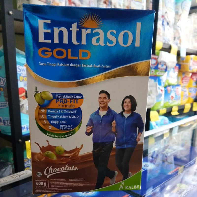 ENTRASOL GOLD PRO-FIT EKSTRAK BUAH ZAITUN VANILA, COKLAT 600GR