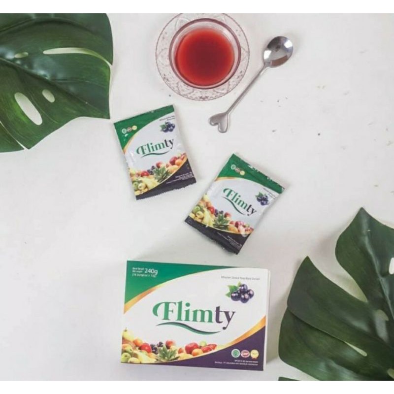 (grab free ongkir) FLIMTY fiber 1 box original pelangsing detox diet - isi 16 sachet