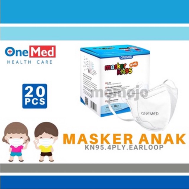 Masker Karet Medis KN95 Anak ONEMED 4ply Box isi 20pcs