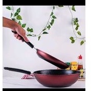 Panci Set Wajan Granite Marble Wok Pan Marble Frying Pan Color Series Hard Coat Anti Lengket Dan Mud