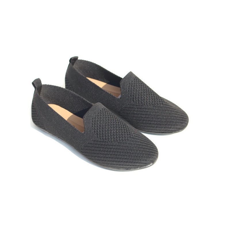 Sepatu Wanita Flatshoes Karet Bahan Rajut Premium
