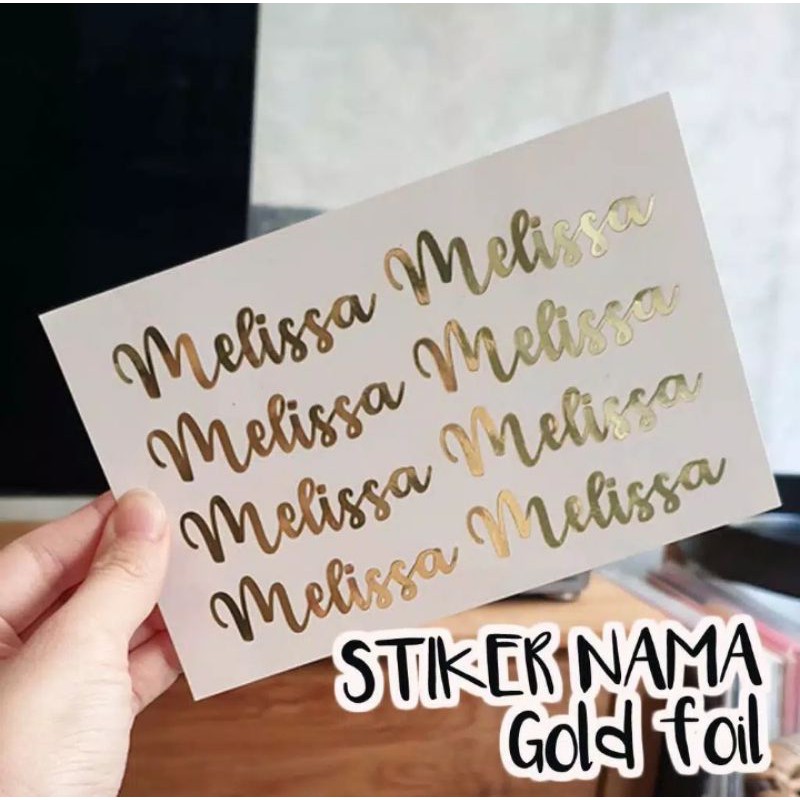 

4 Pcs Sticker Nama Gold Nikel