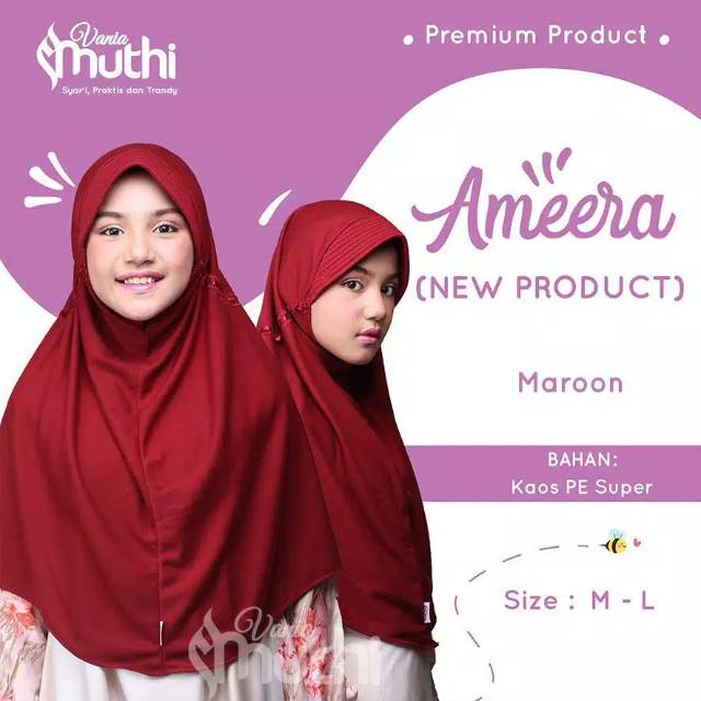 Jilbab Vania Muthi AMEERA size M dan L - Jilbab Sekolah - Jilbab Kaos - Jilbab Murah