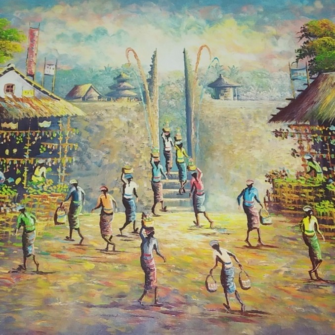 Lukisan Pasar Tradisional Bali