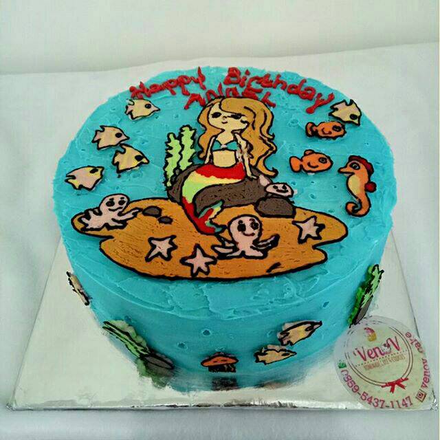 

Kue Tart Ulang Tahun Ultah Anak Lucu Mermaid Cake Malang Free Ongkir