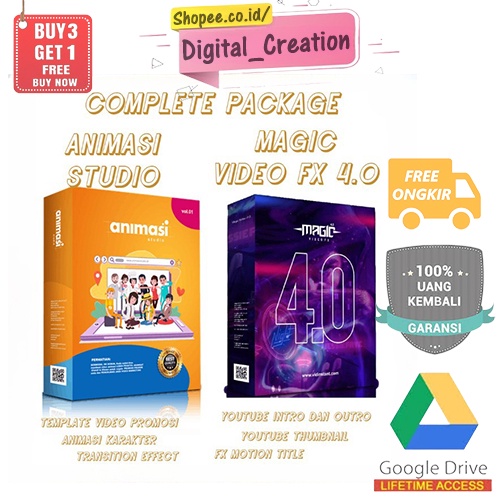 Paket Template Prmium PPT Animasi studio PPT | magic video fx 4.0 untuk Video Promosi dan Yotube Kit