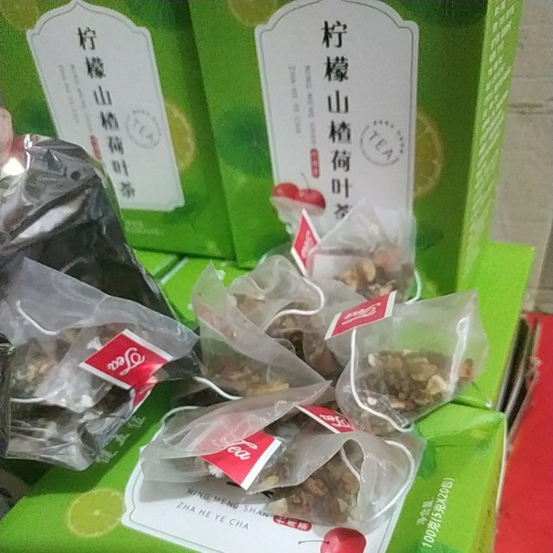 DETOX LEMON TEA TEH KURUS PELANGSING NING MENG SHAN ZHA HE YE CHA 100 HR ISI 20*5 GR PRIDUKSI 09/06/