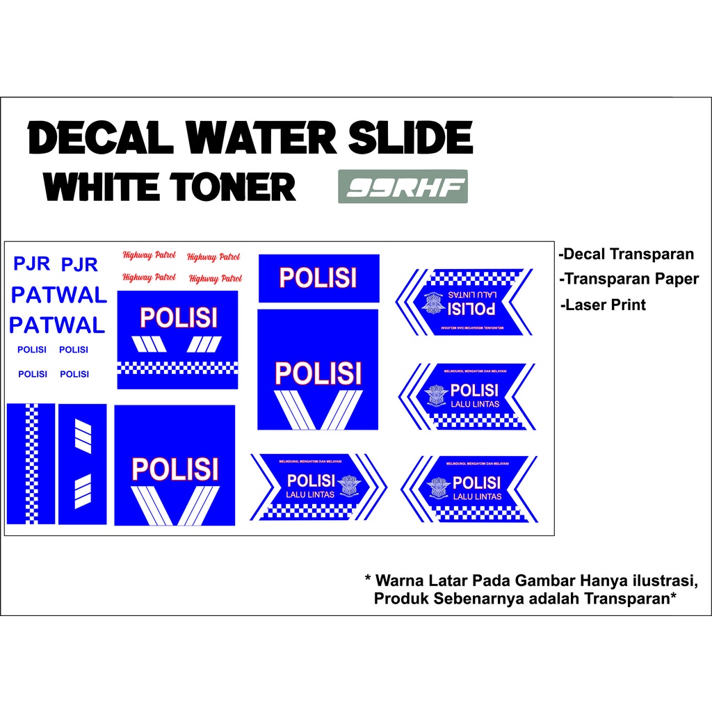 DECAL HOTWHEELS - DECAL MOBIL POLISI TERBARU