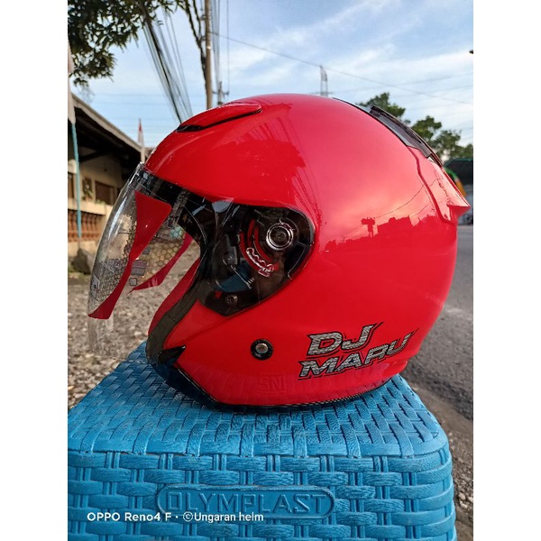 HELM KYT DJ MARU RED FIRE ORIGINAL HELM KYT DJMARU MERAH