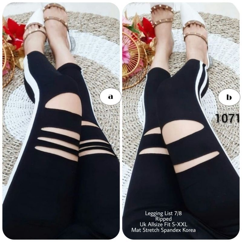 Legging Sobek 7/8 / Leging Import / Lejing Wanita